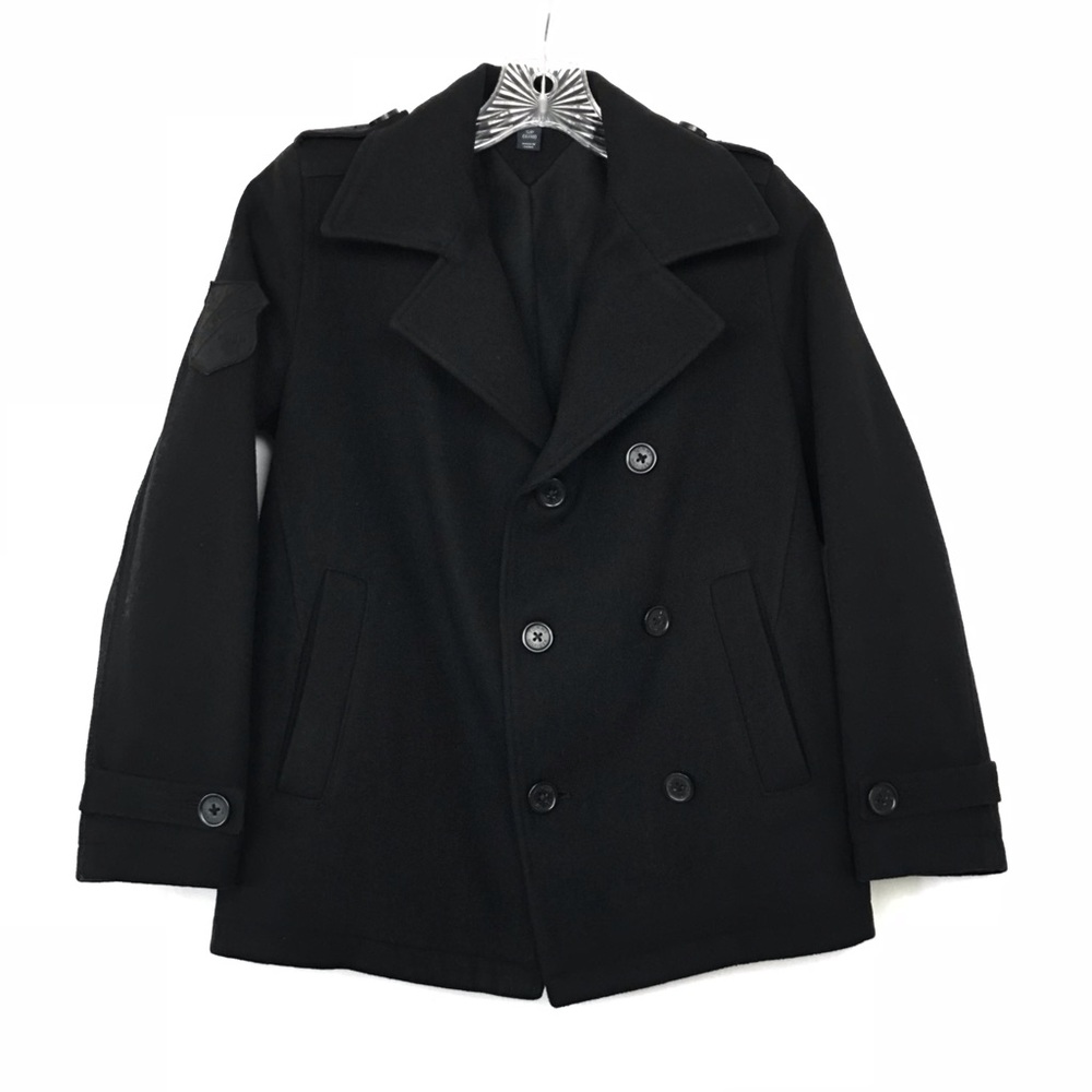 Tommy Hilfiger patch logo short wool pea coat XSP
